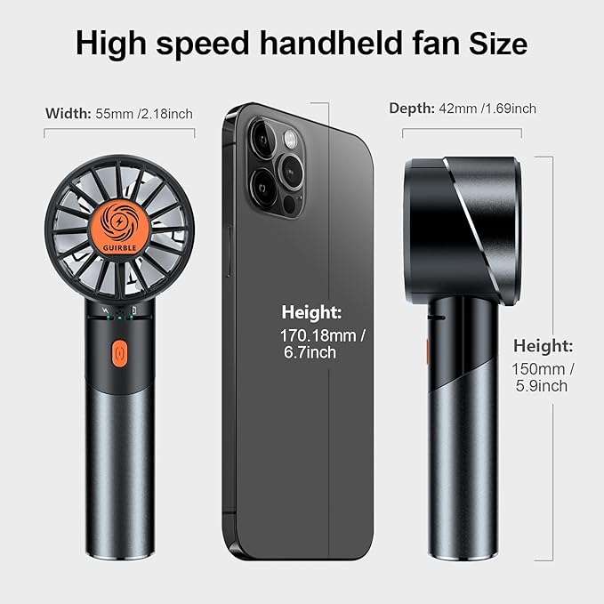 Handheld Fan, Portable Turbo Fan, Powerful Personal Fan, USB Rechargeable Mini - Image 5