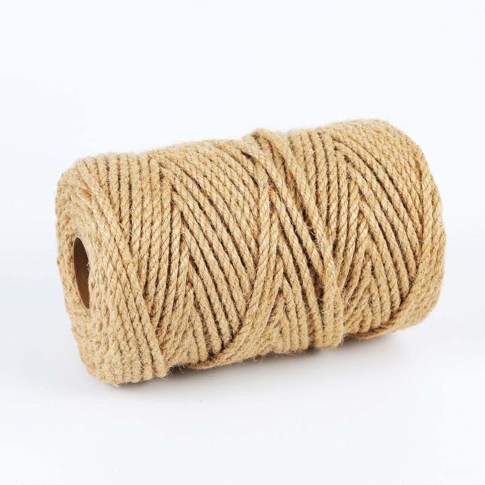 Natural Jute Twine, 5MM x 328FT Jute Rope Roll, Heavy Duty Thick Twine - Image 9