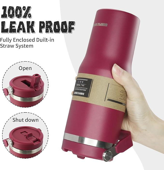 30oz Flip Straw Insulated Water Bottle - Image 5