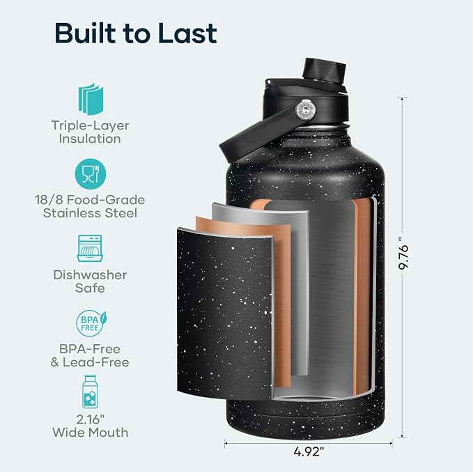 BUZIO Insulated Water Bottles 64oz - Image 4