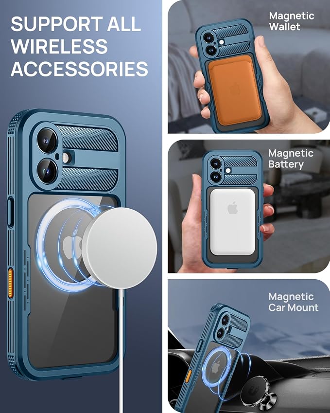 Lanhiem Magnetic for iPhone 16 Plus Case, IP68 Waterproof Dustproof Case - Image 3