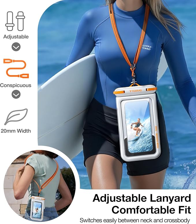 TORRAS IP68 Waterproof Phone Pouch Double Space, Floating Waterproof Phone Case - Image 8
