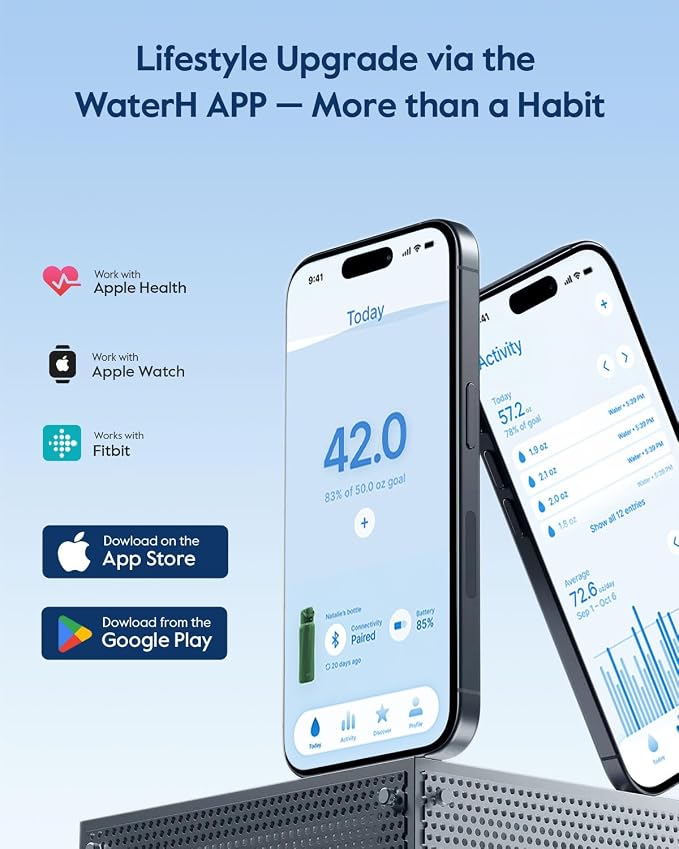 BOOST Smart Water Bottle that Reminds You to Drink, 24oz BPA-Free Stainless - Image 2
