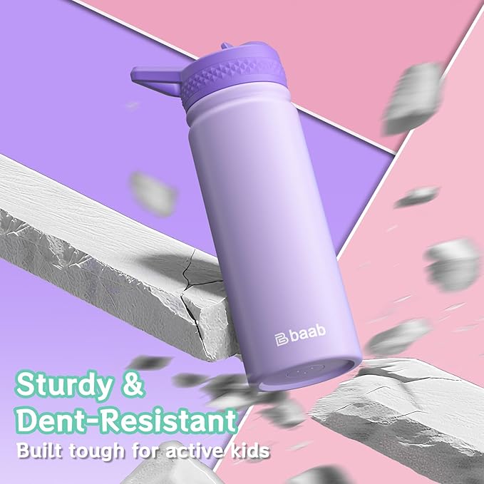 baab 18oz Kids Water Bottle, Insulated Water Bottle - Image 6