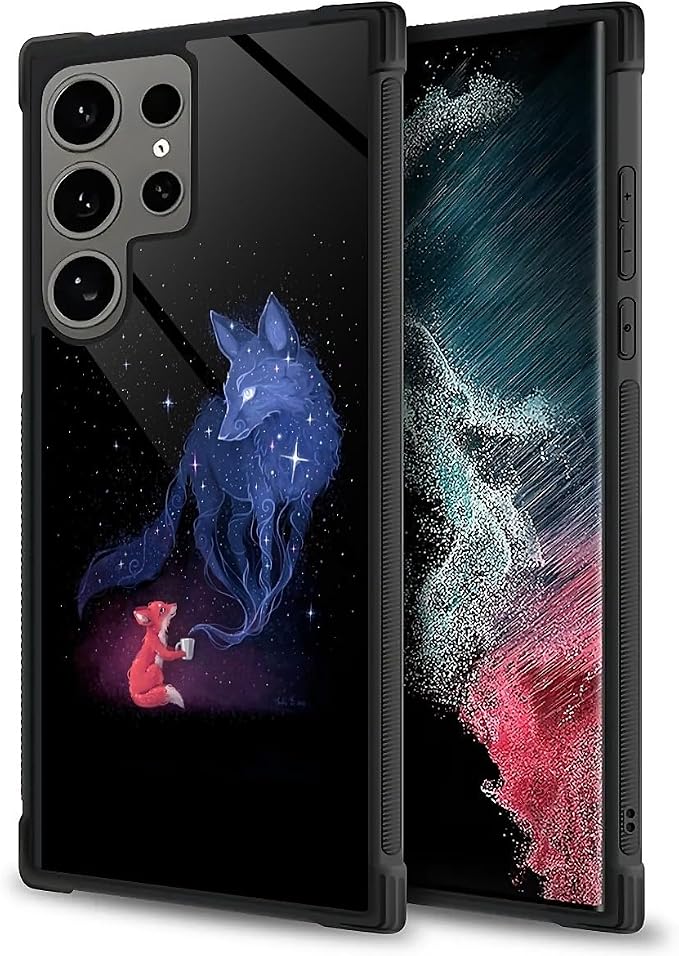 for Samsung Galaxy S24 Ultra Case, Galaxy Fox Wolf Pattern Graphic Design Girl - Image 5