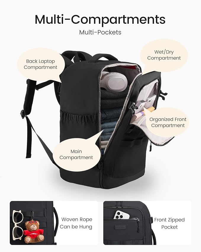 LOVEVOOK 50L Travel Backpack for Women & Men, TSA Approved Carry On Backpack - Image 2