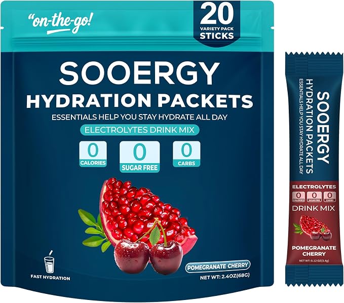 Electrolytes Powder Packets Sugar Free Hydration Packets, Liquid Daily IV by Sooergy