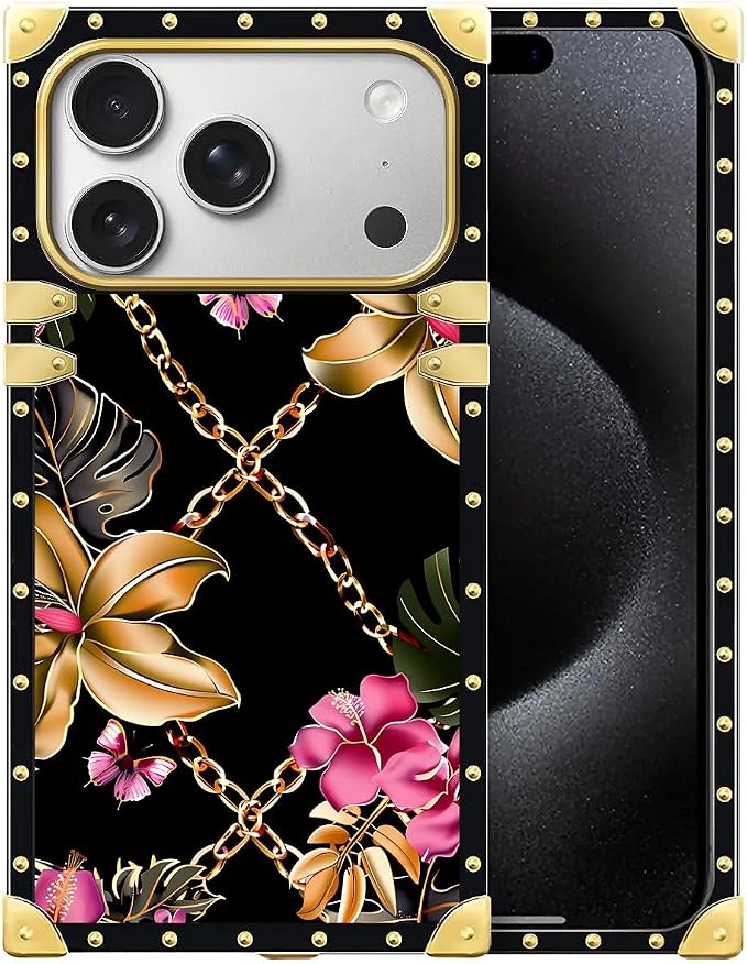 for iPhone 17 Pro Case Luxury Golden Decoration by Unknown