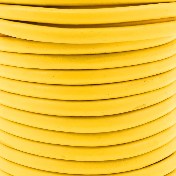 Mandala Crafts Round Genuine Yellow Leather Cord - Image 3