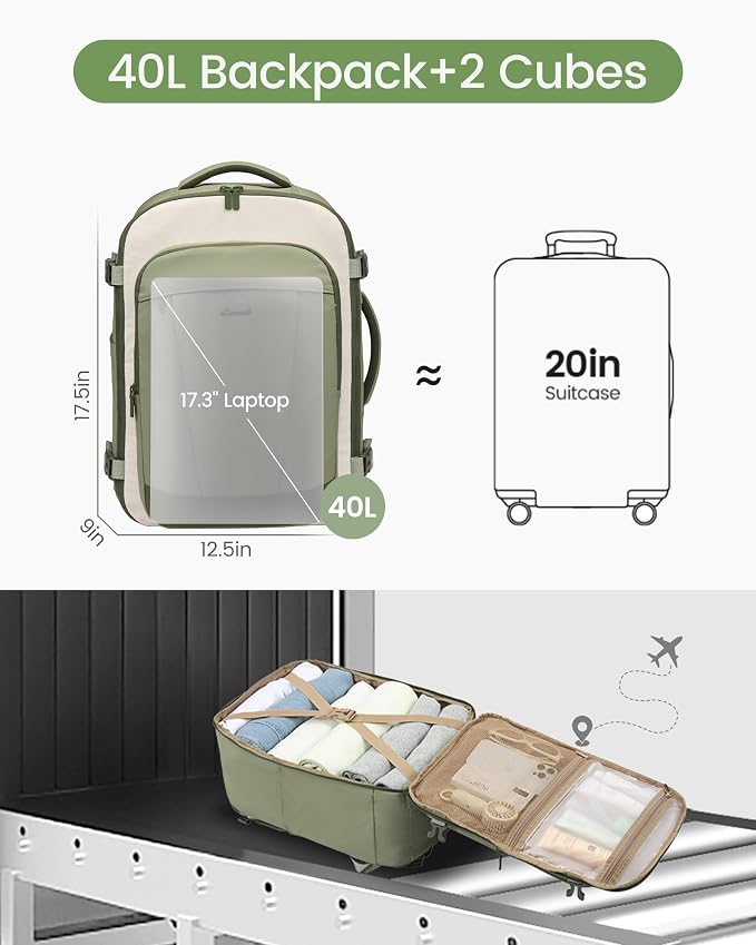 LOVEVOOK 40L Travel Backpack for Women & Men, Airline Approved Carry On Backpack - Image 7