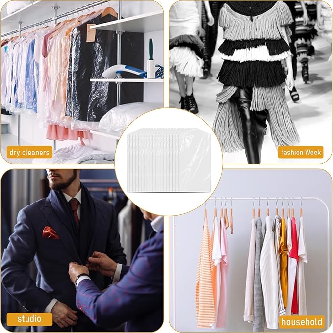 30 Pack Transparent Dust-proof Garment Covers Clear Clothes Covers - Image 7