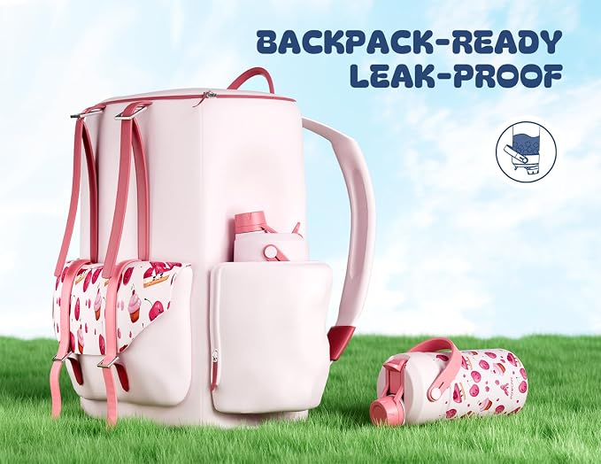 12 oz Insulated Water Bottle for Kids: 2-in-1 Straw Spout Lid, Spill-proof - Image 5