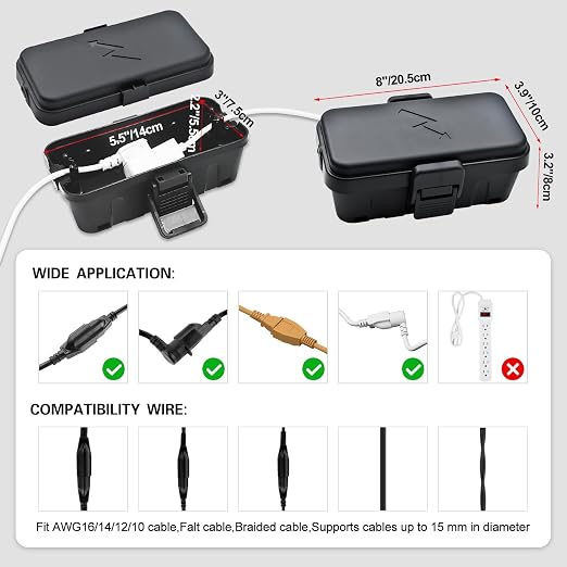 Hrensaw Small Weatherproof Electrical Connection Box, Outdoor Electrical Box - Image 2