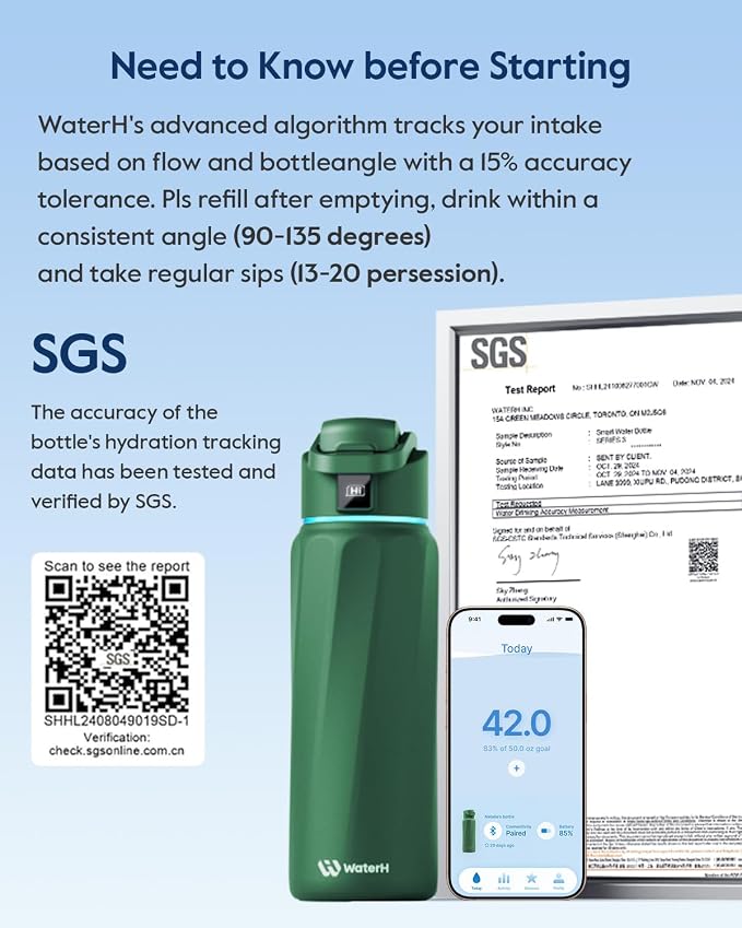 BOOST Smart Water Bottle with Reminder & Tracker, Double Wall Vacuum Insulated - Image 6