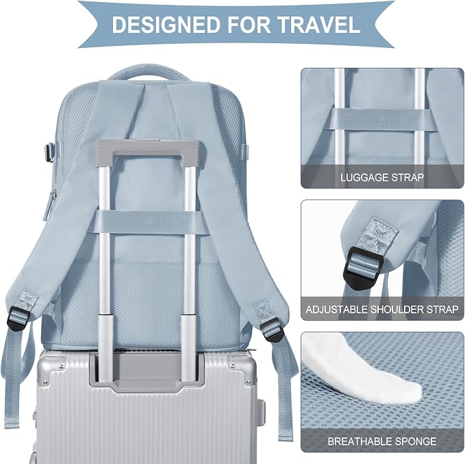 coowoz Large Travel Backpack For Women Men, Carry On Backpack Flight Approved - Image 6
