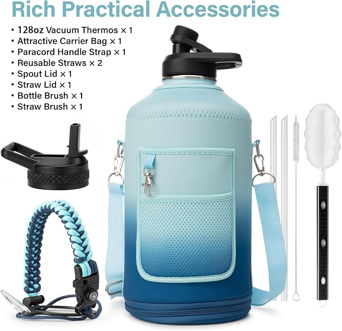 DYSANKY 1 Gallon Water Bottle Insulated | Thickened Stainless Steel Vacuum - Image 2