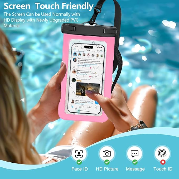 4 Pack Waterproof Phone Pouch IPX8 Universal Waterproof Case Dry Bag Phone - Image 5