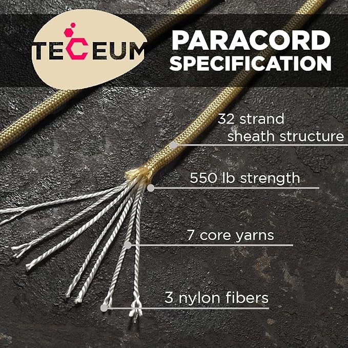 TECEUM 5/32" Paracord Rope 1000 – 1000ft / 200ft / 100ft / 50ft – Tactical - Image 2