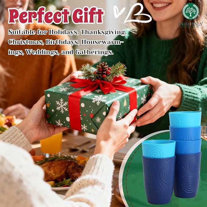 Homienly Wheat Straw Cups 16oz, Unbreakable Cups-6 PCS Freezer and Dishwasher - Image 7