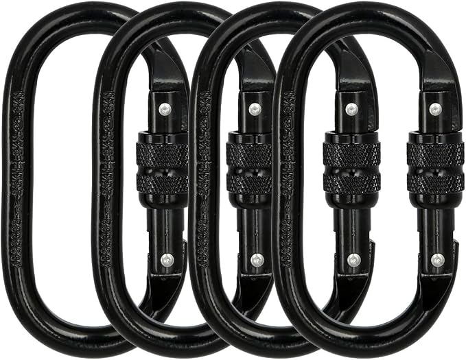 Heavy Duty Locking Climbing Carabiner Clip CE Rated 25 kN 5600 LB Rugged by BYANG