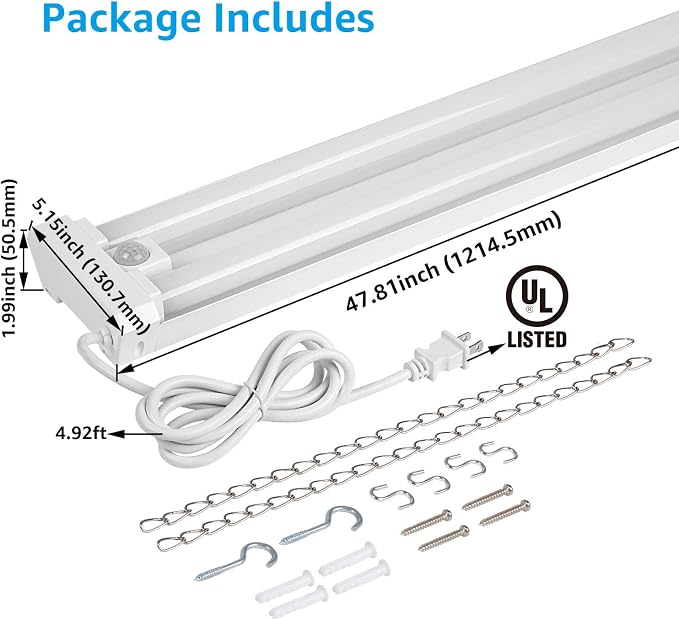 LEONLITE Motion Sensor 4FT LED Utility Shop Light, 40W Plug in Linkable Light - Image 7