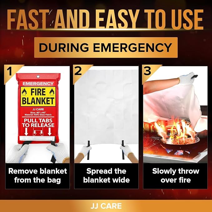 JJ CARE Fire Blanket – 5 Packs - Image 5