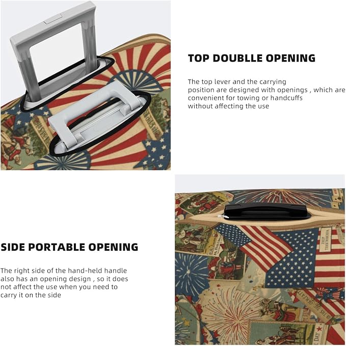 Patriotic 4th of July Luggage Cover, American Flag Fireworks Elastic Suitcase - Image 5