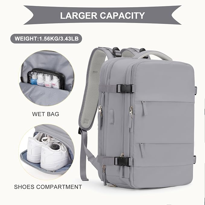 coowoz Large Travel Backpack For Women Men, Carry On Backpack, Hiking Backpack - Image 5