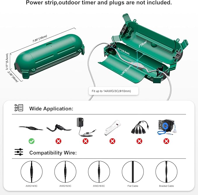 iwillink 4 Pack Outdoor Extension Cord Cover Waterproof - Image 2