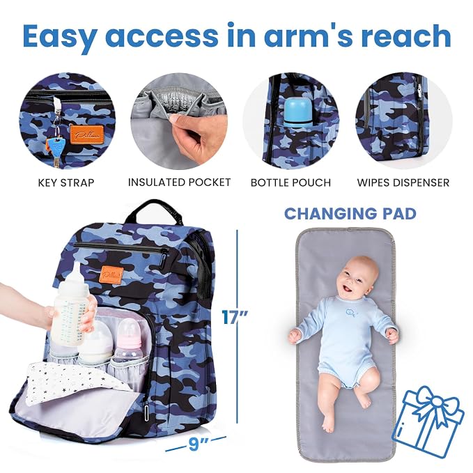 PILLANI Baby Diaper Bag Backpack - Image 3