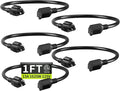 Short Extension Cord 1FT 5 Pack, 16 AWG Black Power Cord Indoor by Seeklyze