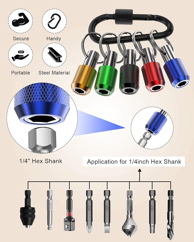 Tool Gifts, Steel Material, Katerk 5PCS 1/4 Inch Hex Shank Screwdriver Bits - Image 2