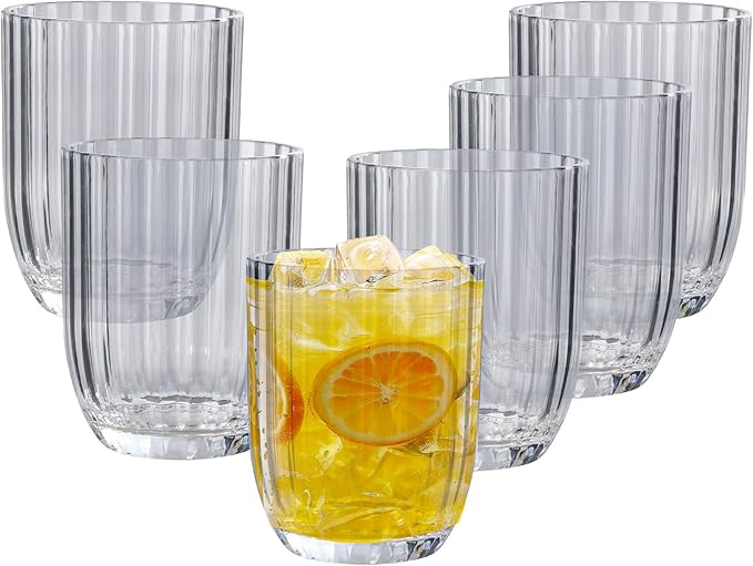 Acrylic Clear Highball Plastic Cups | Plastic Reusable Tumblers 15oz | by AKMQYM
