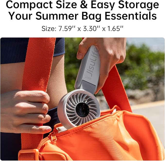 JISULIFE Handheld Fan Life7 – Ultimate Flexibility: Wide & Strong Airflow - Image 8