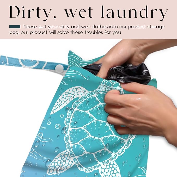 Waterproof Wet Bag for Swimsuit, Travel Beach Wet Dry Bag, Hidden Zipper - Image 3