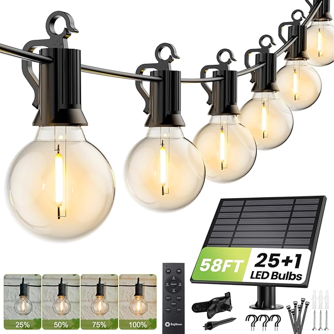 Brightown 58FT Solar String Lights Outdoor by Brightown