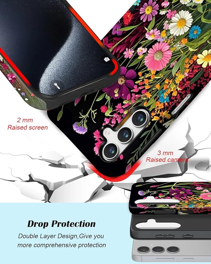 Compatible for Samsung Galaxy S24 FE 5G Case, Dual Layer Heavy Duty 2 in 1 - Image 3