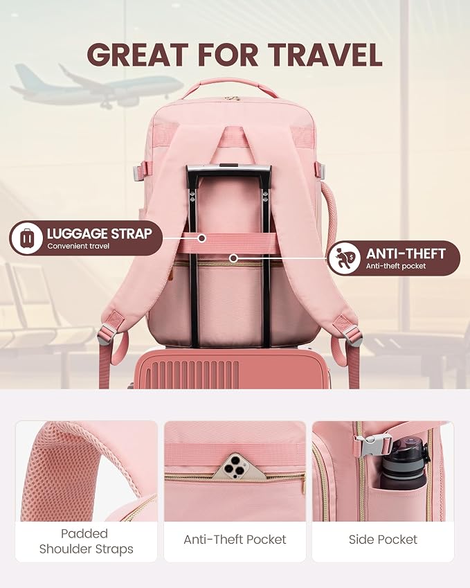 LOVEVOOK Travel Backpack for Women & Men 40L, Airline Approved Carry On - Image 6