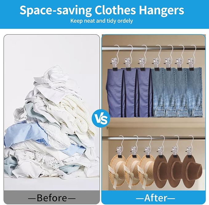 30 Pack Heavy Hanger Clips for Closet, Laundry Hooks Hanging Clips with - Image 3