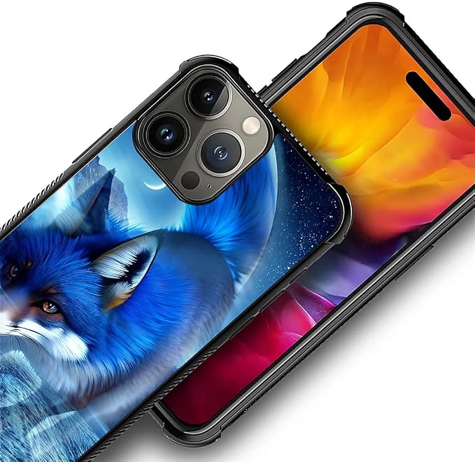 for iPhone 16 Pro Case, Snowy Mountain Fox Lake Pattern Graphic Design Girl Boy - Image 3