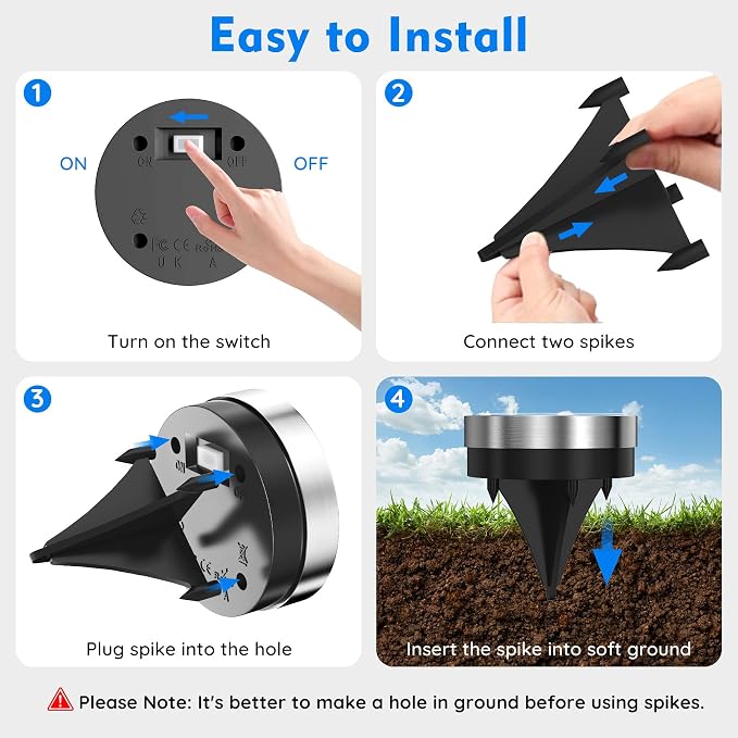 Solar Ground Lights Outdoor, 12 Pack Solar Lights Outdoor Waterproof, Mini Flat - Image 6