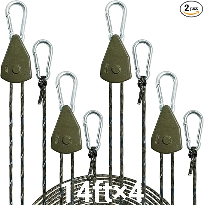 Longer 14ft Retractable Paracord Rope Tie Down Ratchet Strap Small Straps Mini by KOKKOYA