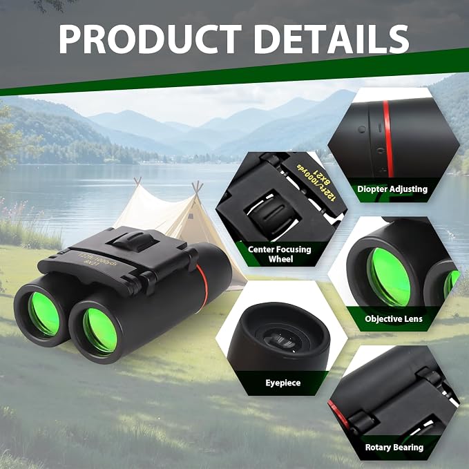 Binoculars for Adults and Kids, High Powered Portable & Compact Binoculars - Image 4