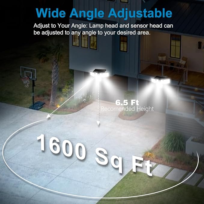 AmeriTop Solar Lights Outdoor, 2 Pack 300 LED High Brightness Cordless Solar - Image 3