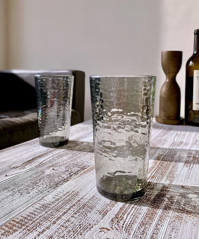 KLIFA- NICE- 20 ounce, Acrylic Highball Drinking Glasses, Stackable Plastic - Image 6