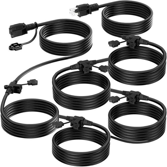 K KASONIC - Outdoor Extension Cord 50 FT, Evenly Spaced 6 Outlets Plugs by KASONIC