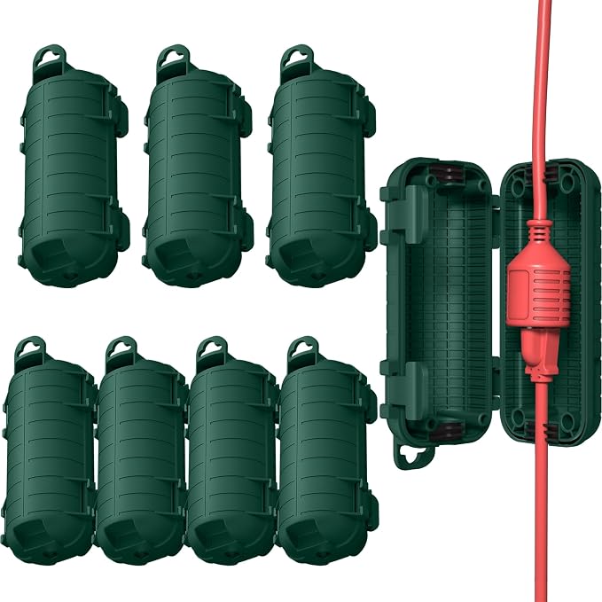 Extension Cord Cover Outdoor, 8 Pack IP54 Water-Resistant Power Cord Protector by CFMASTER