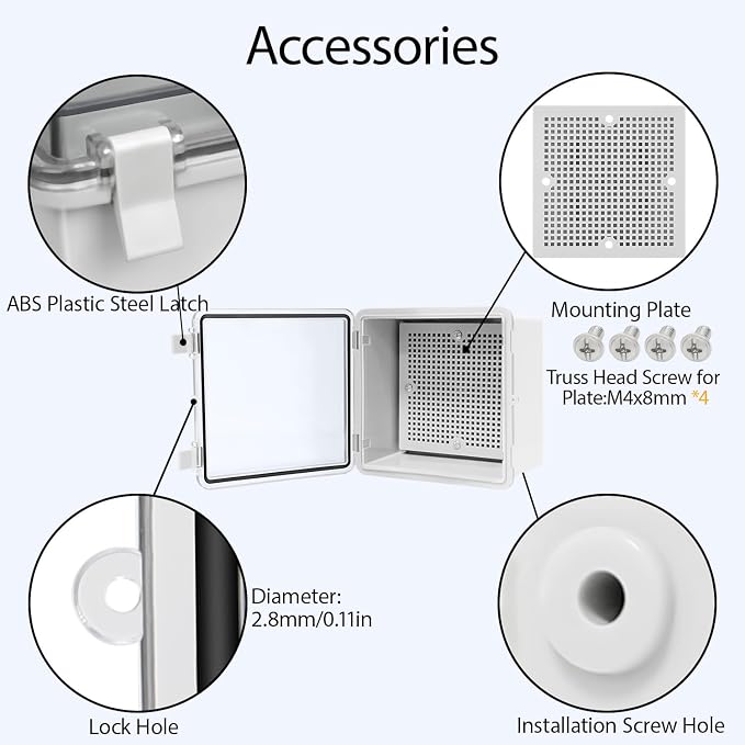 ABS Plastic Dustproof Waterproof IP65 Junction Box Hinged Shell Universal - Image 5