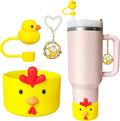 Silicone Cup Boot for Stanley 40oz Tumbler, Chicken Straw Cover Bow Bottom by Unknown