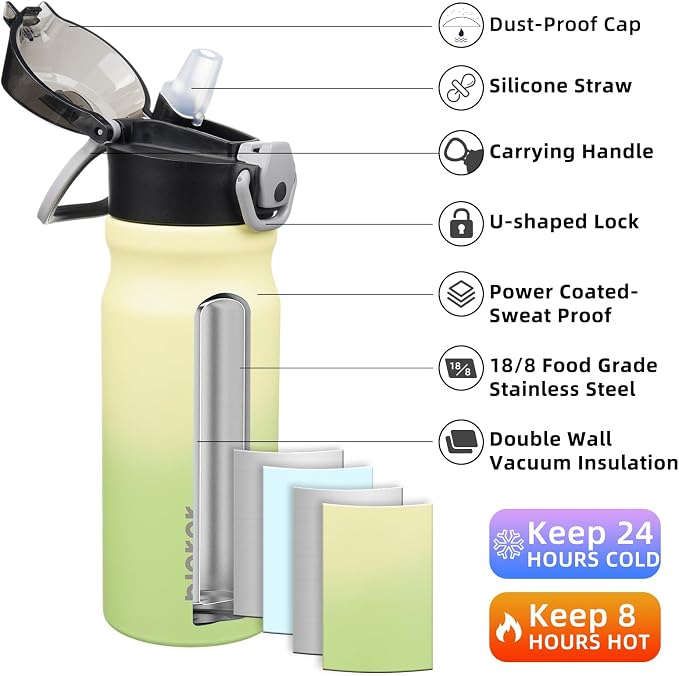 BJPKPK Insulated Water Bottle 18oz Stainless Steel Water Bottles - Image 2